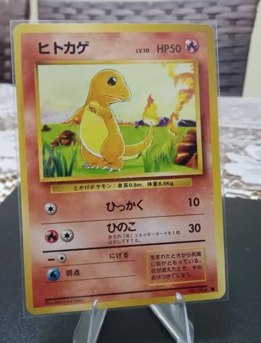 Carta Pokémon tcg do Charmander old vintage base set ano 1996