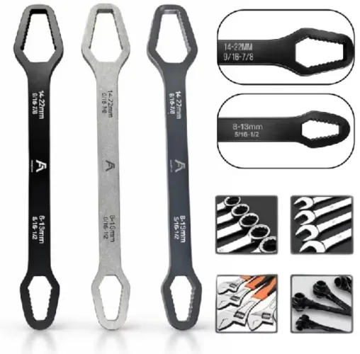 Chave Boca Fixa Aço Universal 8 A 22mm Cabeça Dupla Torx