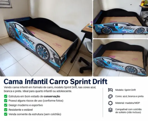 CAMA INFANTIL CARRO SPRINT DRIFT