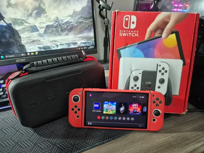 Nintendo switch Oled DESBLOQ. + bag + capa (Sou de Santos)!!