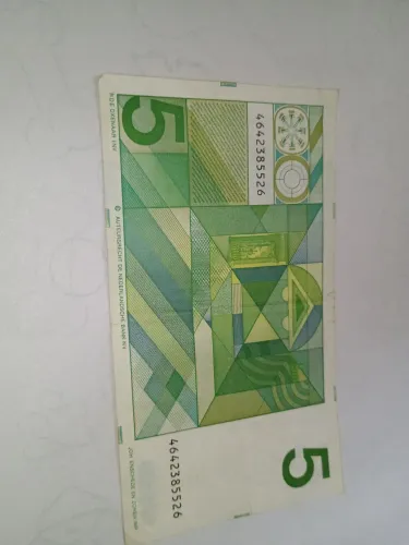 Nota Antiga Européia 5 Gulden 1973 Holanda - Pronta Entrega