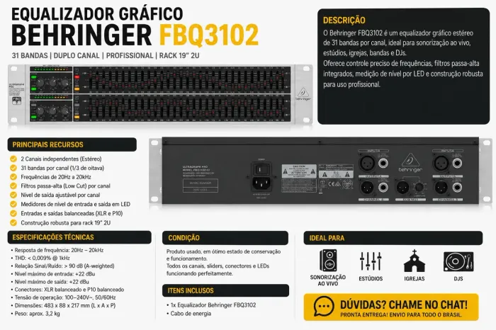 Equalizador Gráfico Behringer 