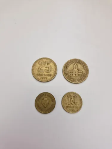 04 Moedas argentinas 25 e10 centavos de pesos
