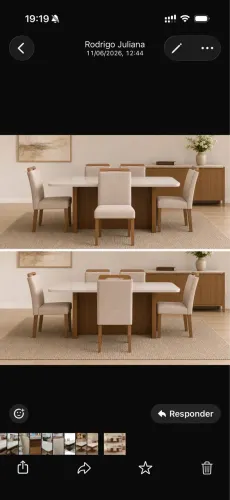 Mesa de jantar com seis cadeiras nova