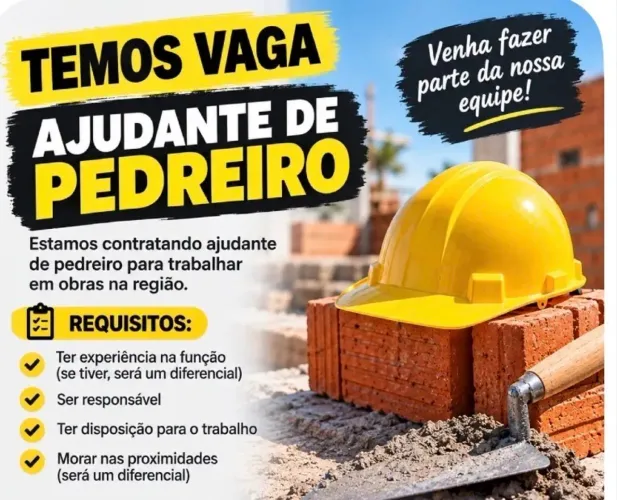 Contrato ajudante de pedreiro