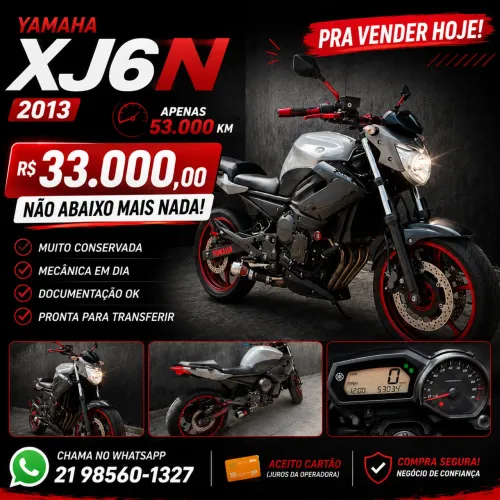 YAMAHA XJ6 N 2013 - MUITO NOVA! PREÇO FINAL