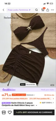 conjunto de biquíni shein