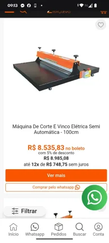 Faca corte e vinco semi nova extenso 