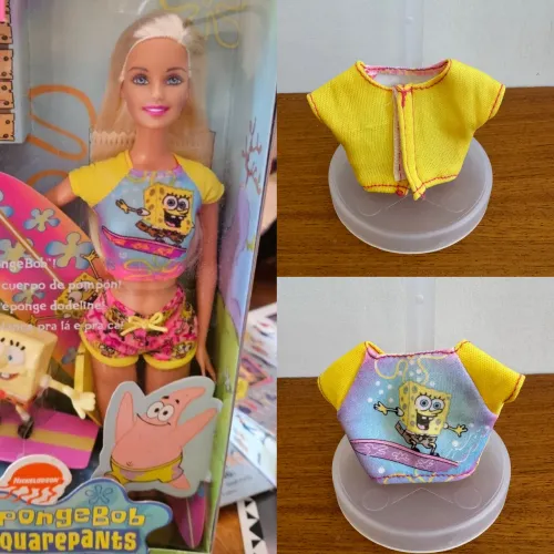 Blusa Barbie Bob Esponja Acessório Barbie Reposição