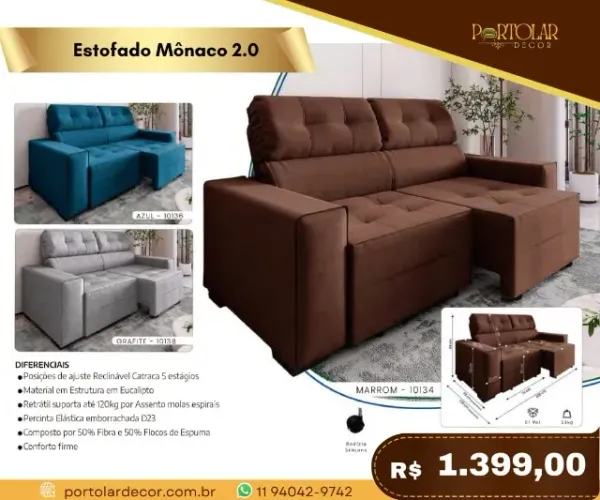 Estofado Mônaco 2.0 a pronta entrega