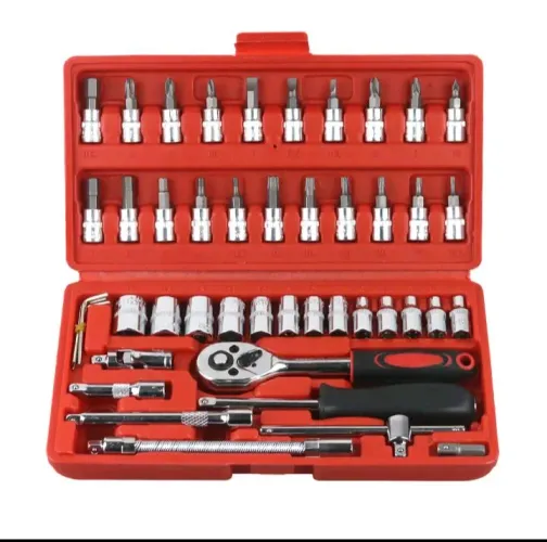 Kit de ferramentas 46/40 peças jogo de soquete chave catraca e maleta 