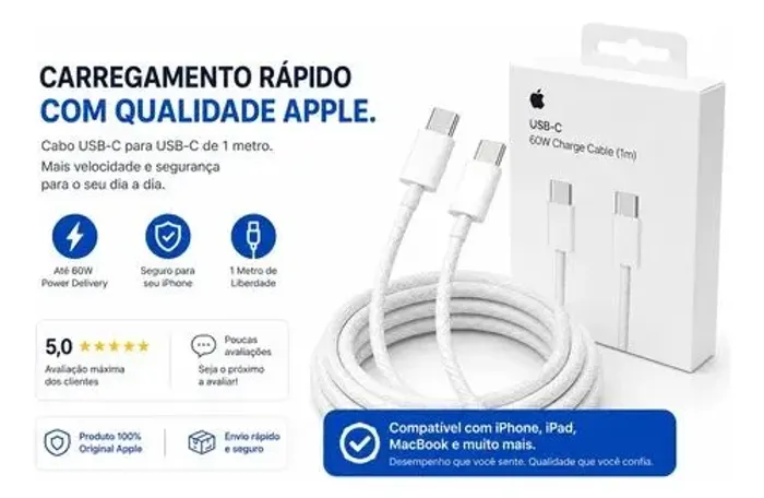 CABO USB-C PARA USB-C(1M) ORIGINAL APPLE<br>ORIGINAL APPLE