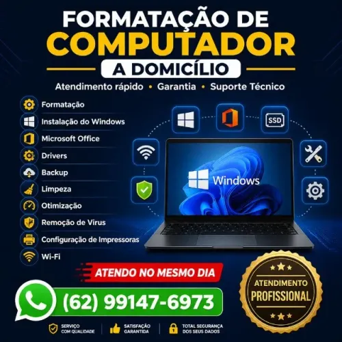 FORMATAÇÃO DE COMPUTADORES E NOTEBOOKS | ATENDIMENTO A DOMICÍLIO