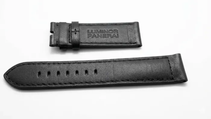Pulseira para Relogio em Couro Preto para Panerai 24mm