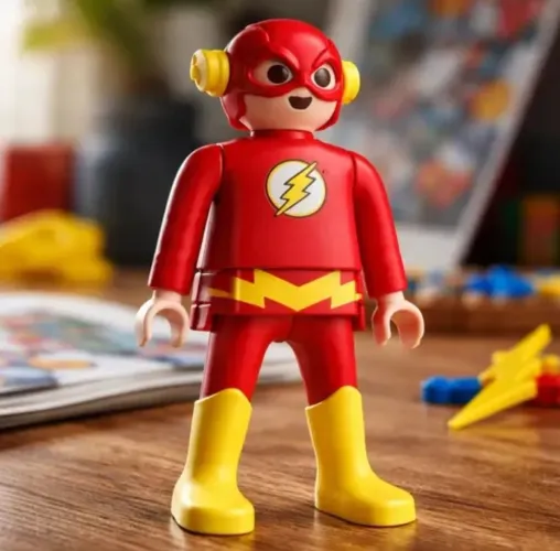 Boneco Flash Playmobil Dc Coleção kinder