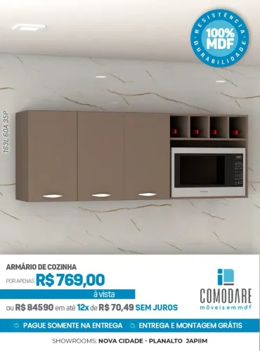 Armário Aéreo de Cozinha 100% MDF por R$ 769