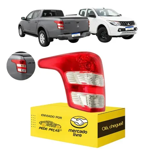 Lanterna L200 Triton Gls Gl 2017 18 19 20 21 22 23 A 2025 Le Esquerdo/motorista Vermelho
