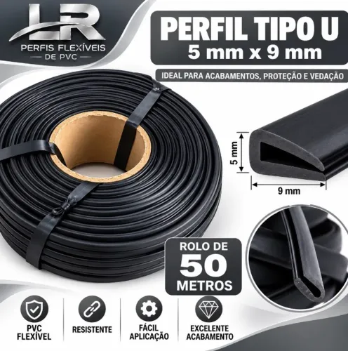 Perfil U 5 mm X 9 mm 50 mt
