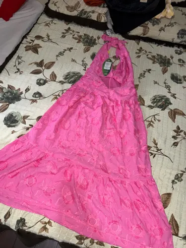 Vestido Farm Texturizado Rosa Alegria G