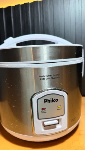 Panela Elétrica de Arroz Philco PH10 Visor Glass Inox ? 10 Xícaras