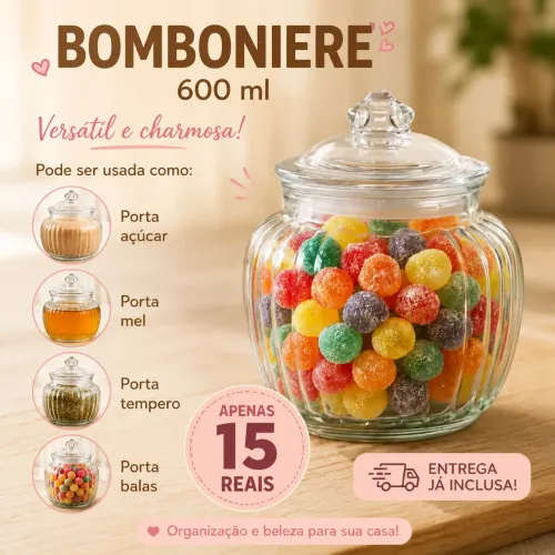 Bomboniere 600ml(entrega inclusa )