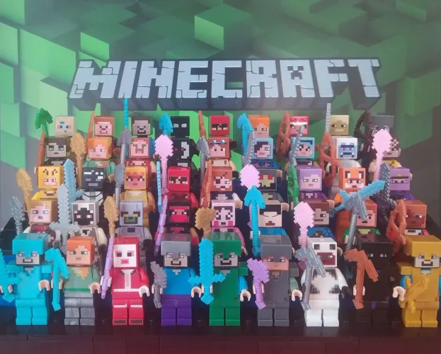 Bonecos e Minifiguras Minecraft (blocos de montar tipo LEGO)