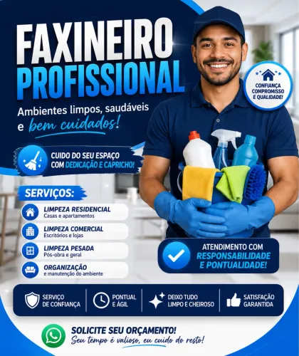 Faço faxina marque seu horário