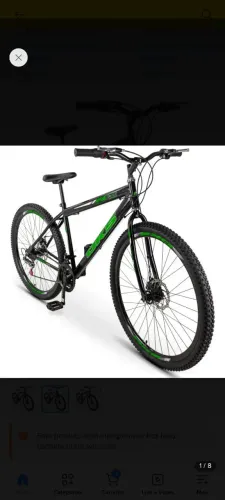 Bicicleta Aro 29 Freio A Disco Aço Cor preto é Verde