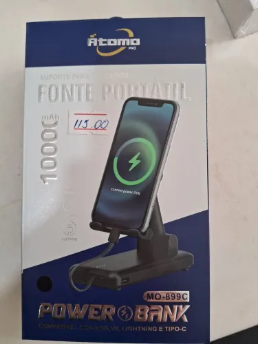 Carregador Portátil com suporte para Celular ou Tablet Atomo 10.000 mAh MO-899C