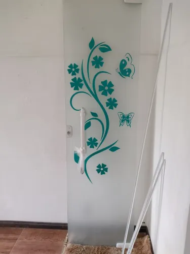 Porta blindex jateada