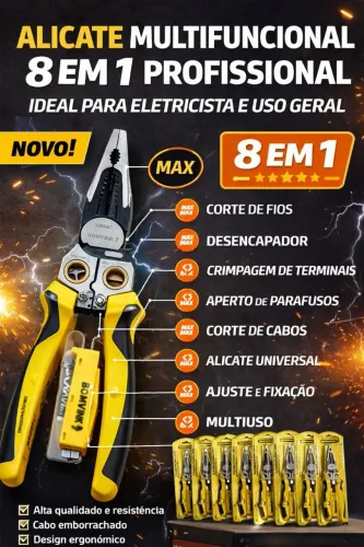 Alicate Multifuncional 8 em 1 Profissional