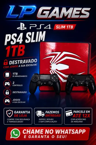 Ps4 slim 1tb Destravado com 2 controles JOGOS A SUA CONTA ESCOLHA