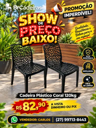 Cadeira Plástico Coral 120kg