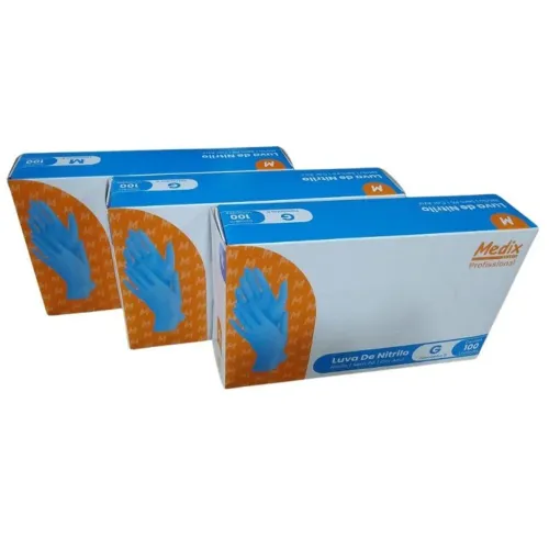 Luva letrilica azul - sem pó. Valor de atacado - desconto na cx fechada com 10 un (R$150)