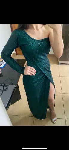 vestido verde de paetê para formandas / casamento/ festa