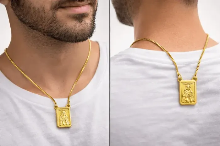 escapulário folhedo a ouro 18k #novo
