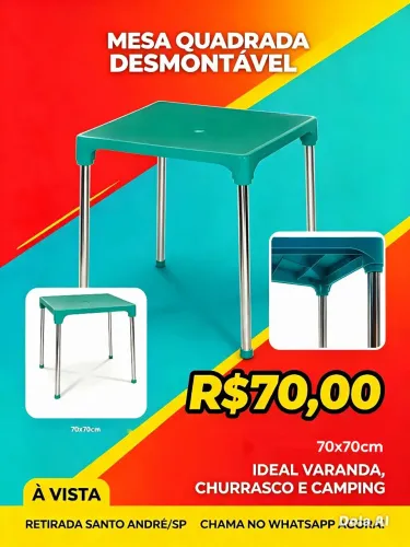 Mesa desmontável turquesa