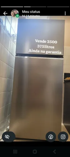 Geladeira a venda 2.500,00 / 6 meses de uso