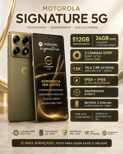 Motorola Signature 512GB. Lançamento. Só venda.