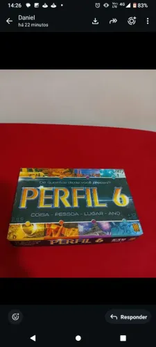 Vemdo jogo de tabuleiro perfil 6 semi novo.