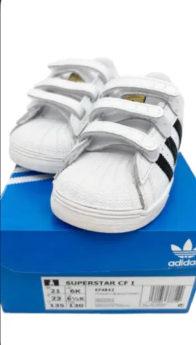 Tênis Adidas Superstar CF I Infantil Original - Tamanho 21 BR - Com Caixa