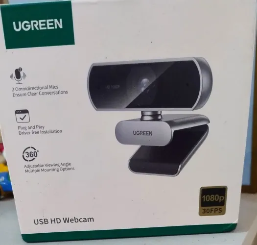 WebCam Ugreen Full HD com 2 microfones