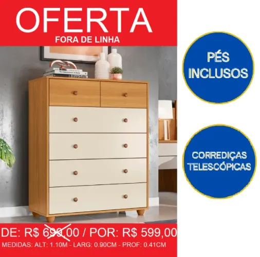 Comoda - gaveteiro - compre hoje e receba em até 72 horas 
