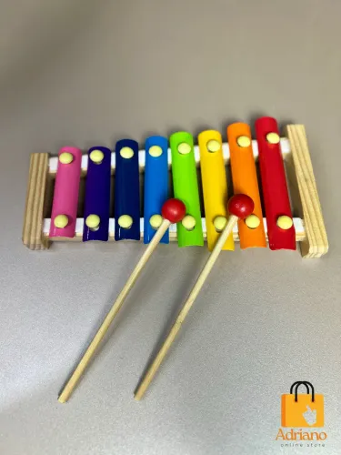 Xilofone infantil 8 notas colorido brinquedo musical