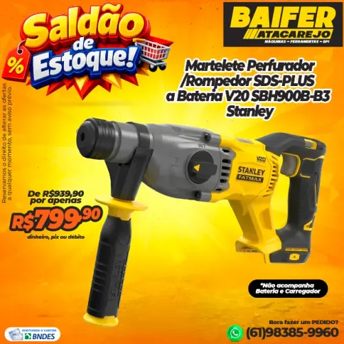 Martelete Perfurador/Rompedor SDS-PLUS a Bateria SBH900B-B3 Stanley