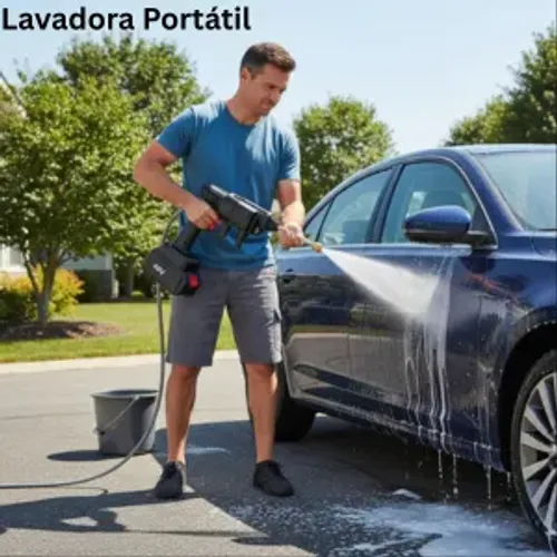 Lavadora portáilt multifuncional com 2 baterias 