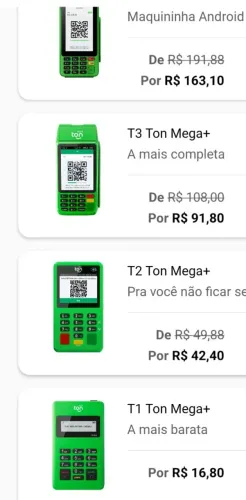 Maquininha de cartão com preços ótimos e só chama no zap * que te passo link