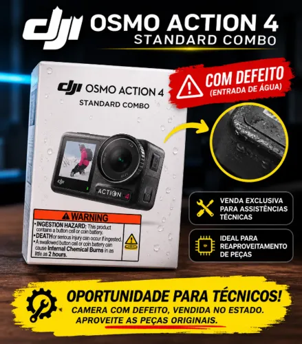 CAMERA DJI ACTION 4 STANDARD COMBO (DEFEITO)