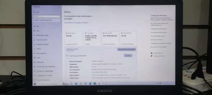 Notebook Samsung i3 4gb RAM
