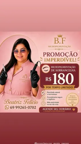 Micropigmentação de sobrancelha 180 reais promoção